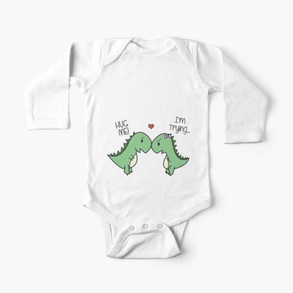 Dino Love! (Hug Me!) Long Sleeve Baby One-Piece
