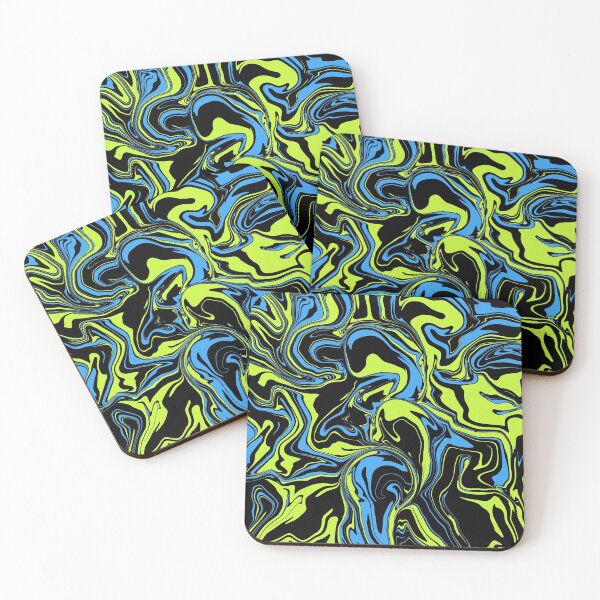 Item preview, Derrame de petróleo psicodélico azul, verde y negro designed and sold by WildNClassyFun.