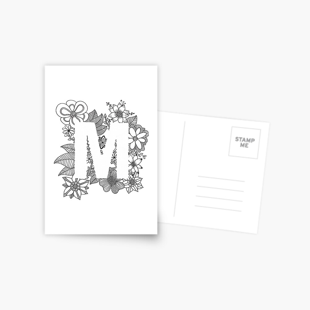 Floral Monogram Watercolor Letter M Postcard for Sale by SaraLoone