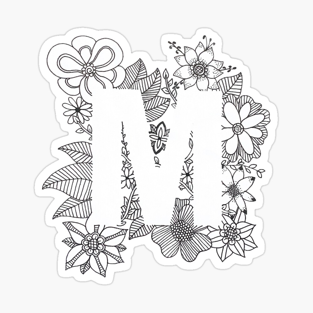 Floral Monogram Watercolor Letter M Postcard for Sale by SaraLoone