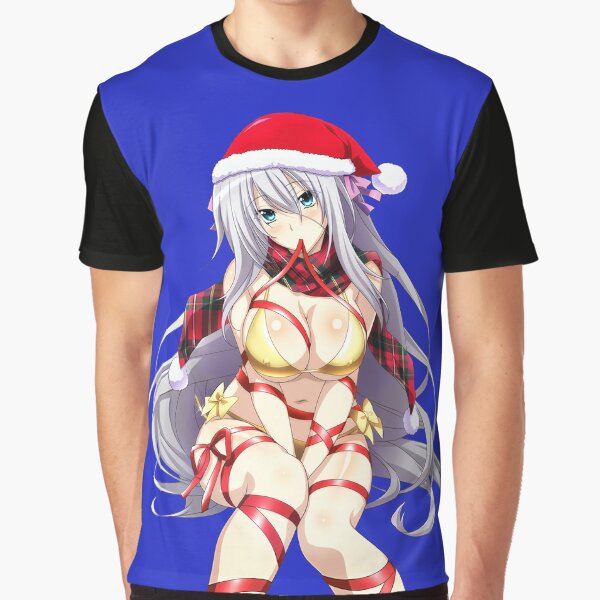 Rita Rossweisse from High School DxD. Sexy hot anime waifu with Santa's hat | Colors Graphic T-Shirt