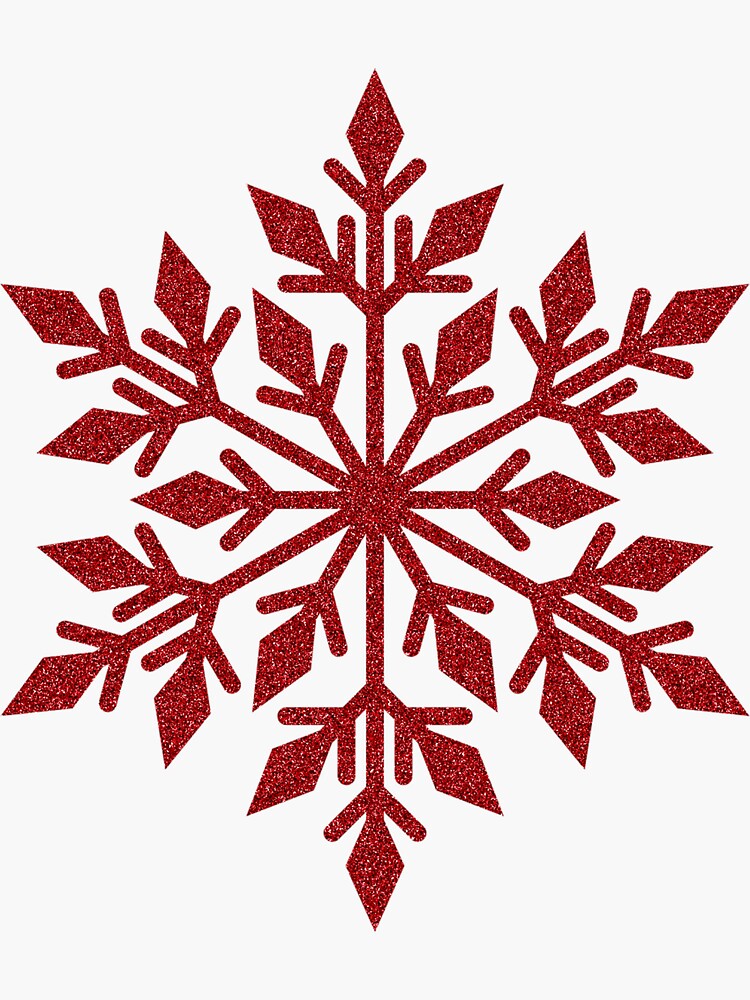 Red Snowflakes Shape Glitter - Red Glitter