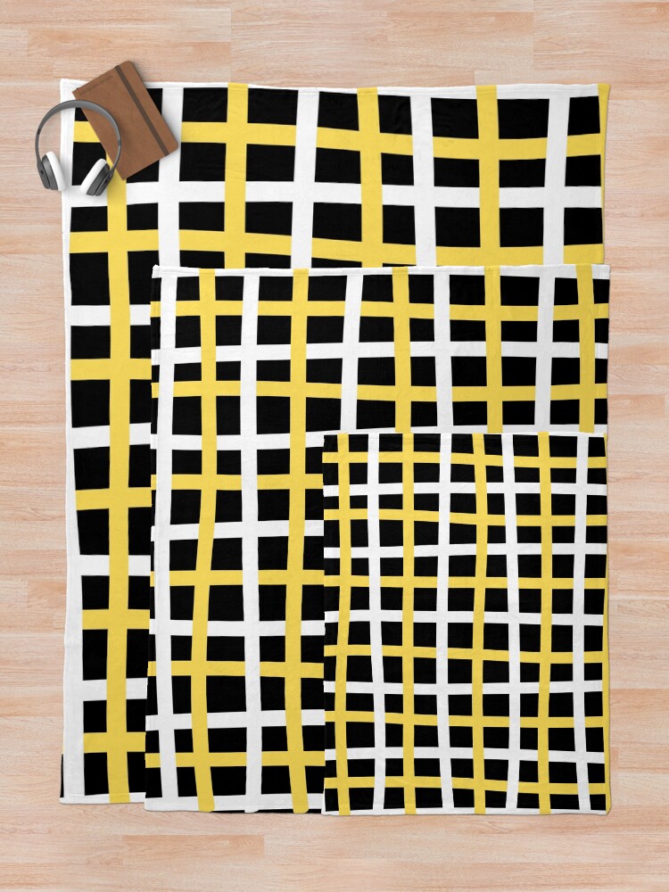 "COLORFUL CHECK PATTERN black and yellow" Throw Blanket for Sale by tulip20 Redbubble