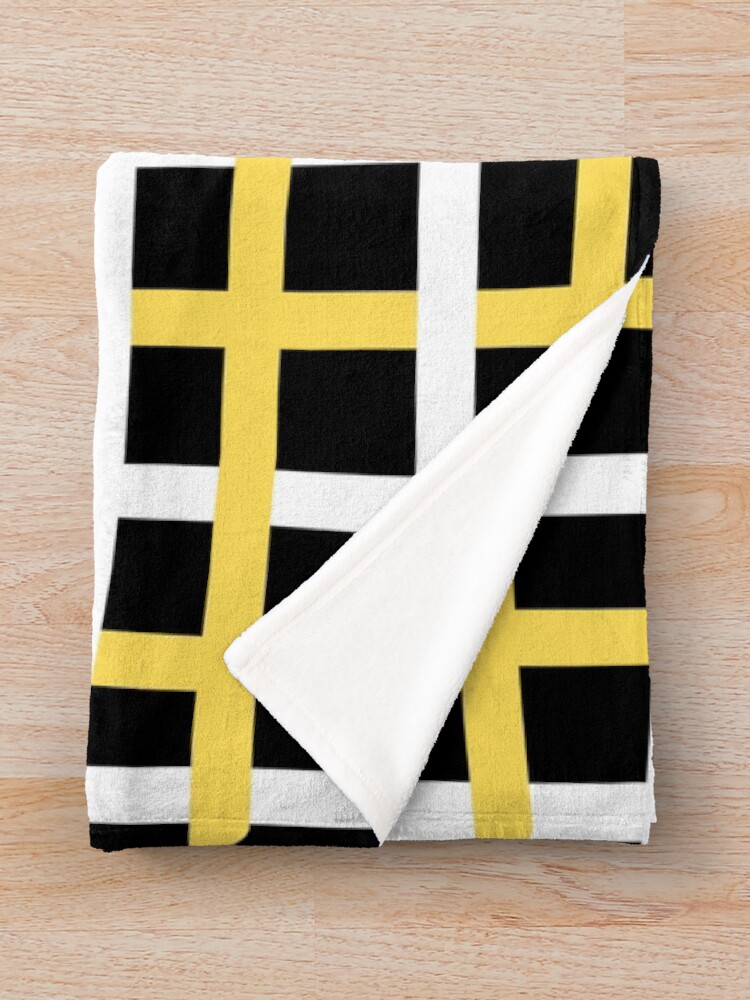 "COLORFUL CHECK PATTERN black and yellow" Throw Blanket for Sale by tulip20 Redbubble