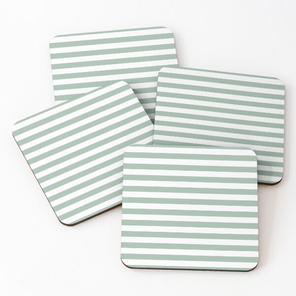 Item preview, Small MUTED GREEN and WHITE Horizontal STRIPES designed and sold by RachelMacht.