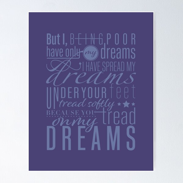 Artikelvorschau, Aedh Wishes for the Cloths of Heaven - W. B. Yeats Poem (blue) entworfen und verkauft von Kelster Lane Creative.