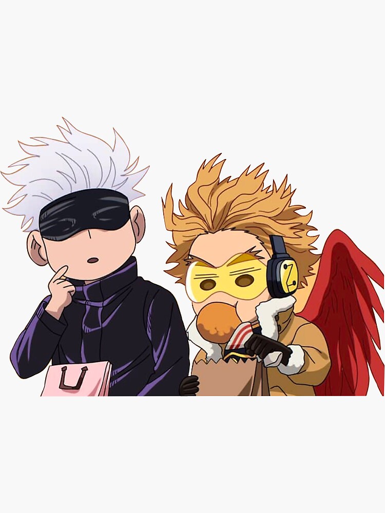 "Gojo and Hawks chibis" Sticker by kiwimornings | Redbubble