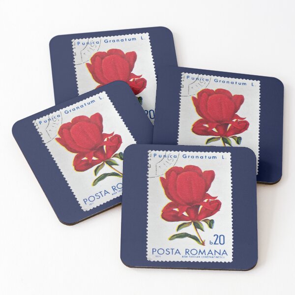 Item preview, Pomegranate Red Flower 1971 Vintage Stamp designed and sold by StampCollection.