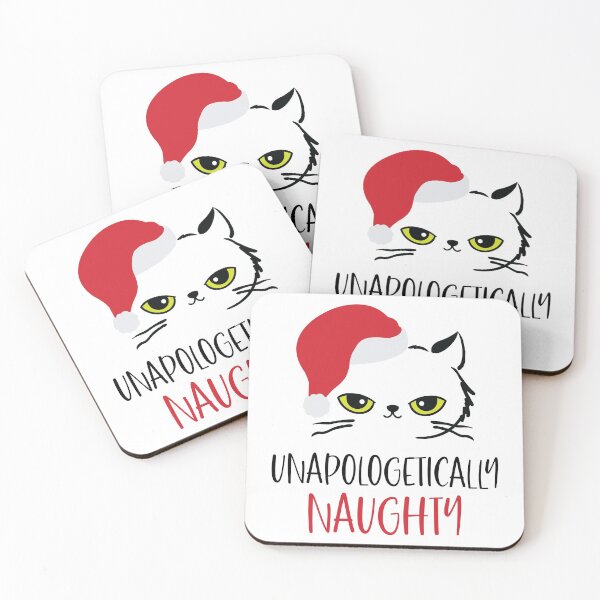 Item preview, Unapologetically Naughty- Funny Xmas Cat in Santa's Hat  designed and sold by HeraAndKosmos.
