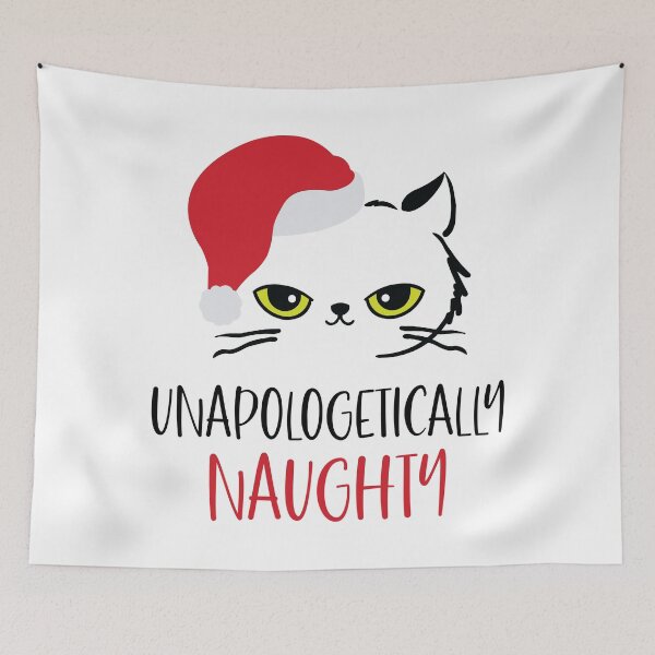 Item preview, Unapologetically Naughty- Funny Xmas Cat in Santa's Hat  designed and sold by HeraAndKosmos.