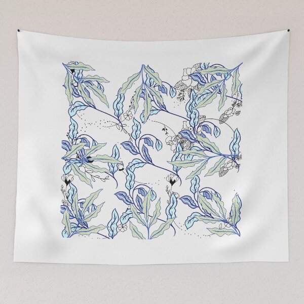 Item preview, blue leaves designed and sold by crissenshop.