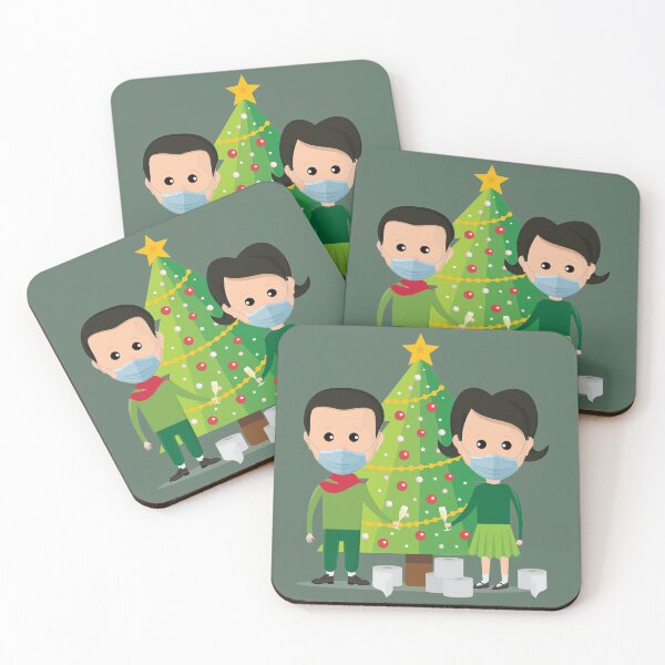 Item preview, Cute Couple Celebrate Quarantine Christmas designed and sold by artado.