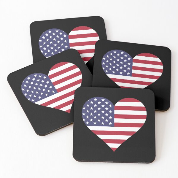 Item preview, USA America flag flag heart designed and sold by GeogDesigns.