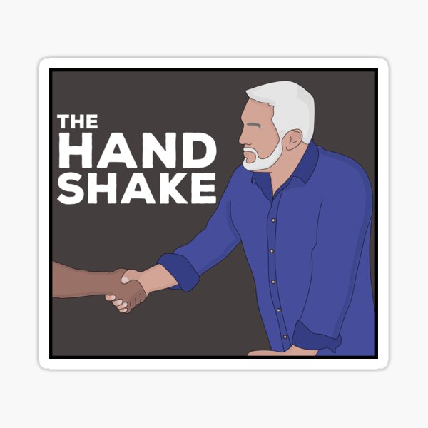 The Hollywood Handshake Glossy Sticker