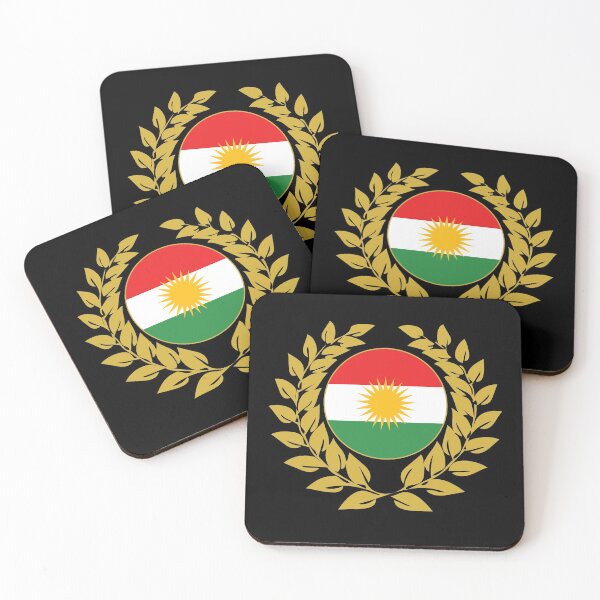 Item preview, Kurdistan Kurdish flag banner laurel wreath designed and sold by GeogDesigns.
