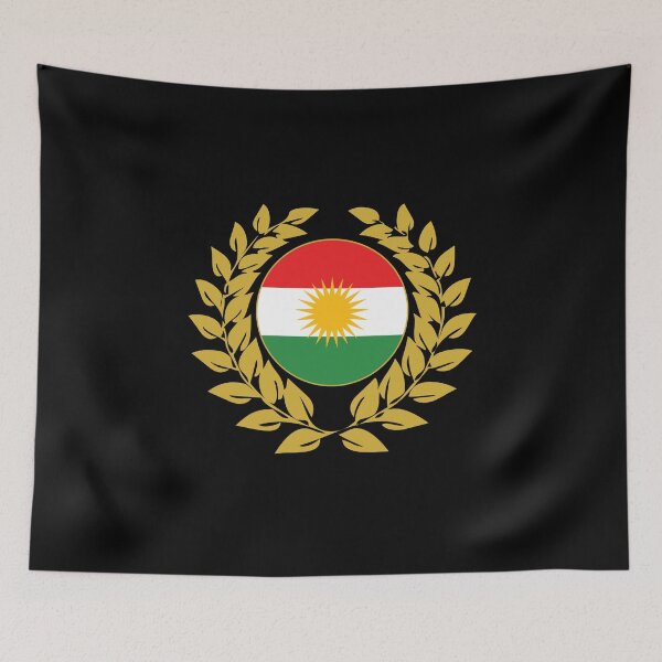 Item preview, Kurdistan Kurdish flag banner laurel wreath designed and sold by GeogDesigns.