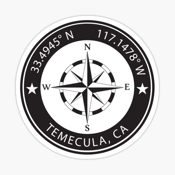 Artikel-Vorschau von Geografische Koordinaten von Temecula, Kalifornien, designt und verkauft von TeeOhGraphics.