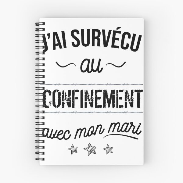 Aperçu de l'œuvre J'ai survécu au confinement avec mon mari créée et vendue par Catcrea.