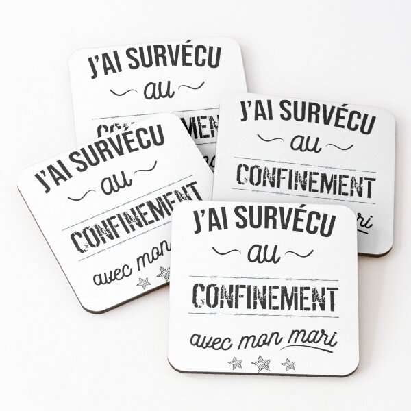Aperçu de l'œuvre J'ai survécu au confinement avec mon mari créée et vendue par Catcrea.