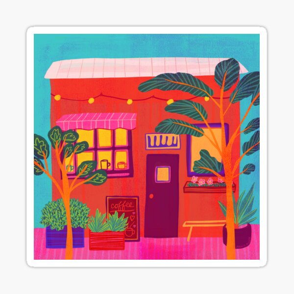 Tropical Coffee Shop Sticker