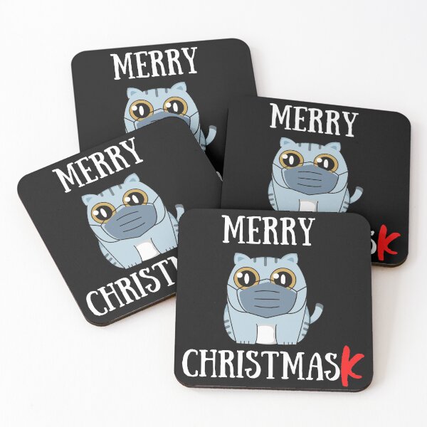 Item preview, Merry Christmask Funny Cat with mask designed and sold by jkulling.
