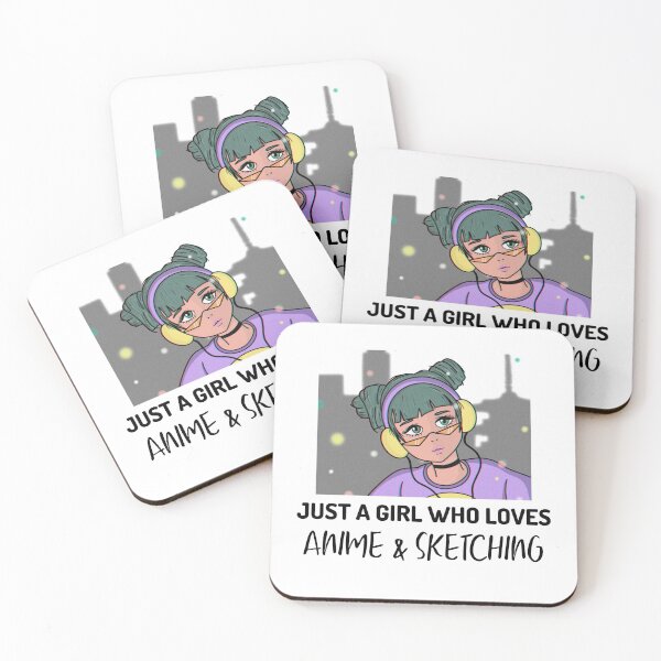 Item preview, Just A Girl Who Loves Anime And Sketching Headphones designed and sold by jacks-tees.
