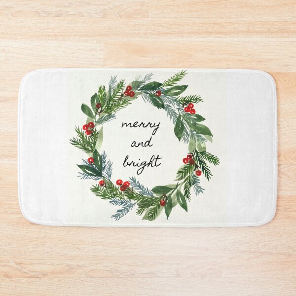 Item preview, merry and bright holiday wreath designed and sold by lizabeey.