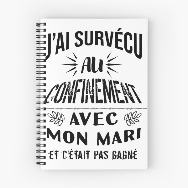 Aperçu de l'œuvre J'ai survécu au confinement avec mon mari créée et vendue par Catcrea.