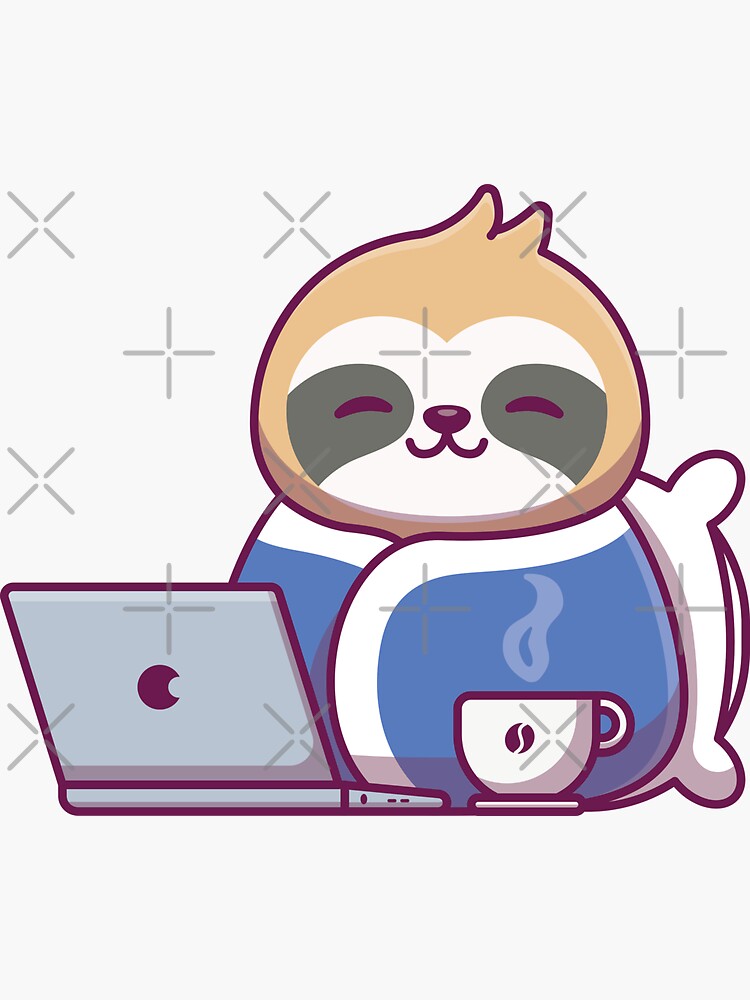 sloth apple laptop sticker