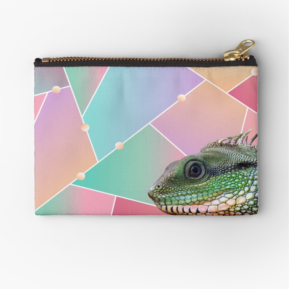 Geometric Pattern Chinese Water Dragon Zipper Pouch
