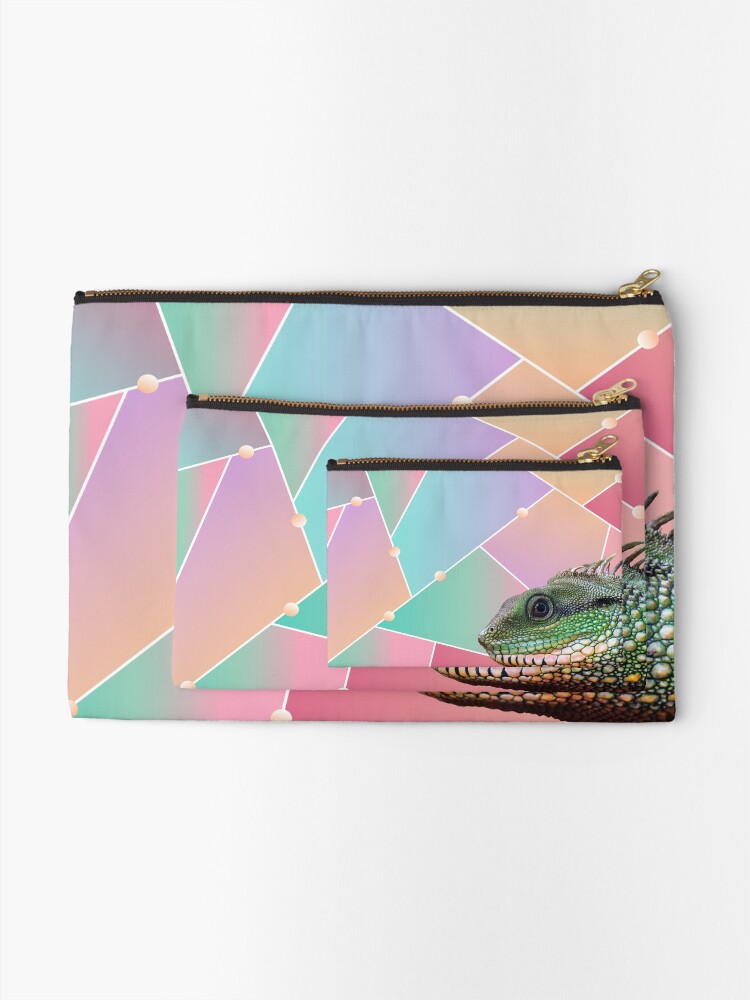 Alternate view of Geometric Pattern Chinese Water Dragon Zipper Pouch