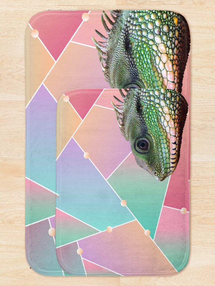 Alternate view of Geometric Pattern Chinese Water Dragon Bath Mat