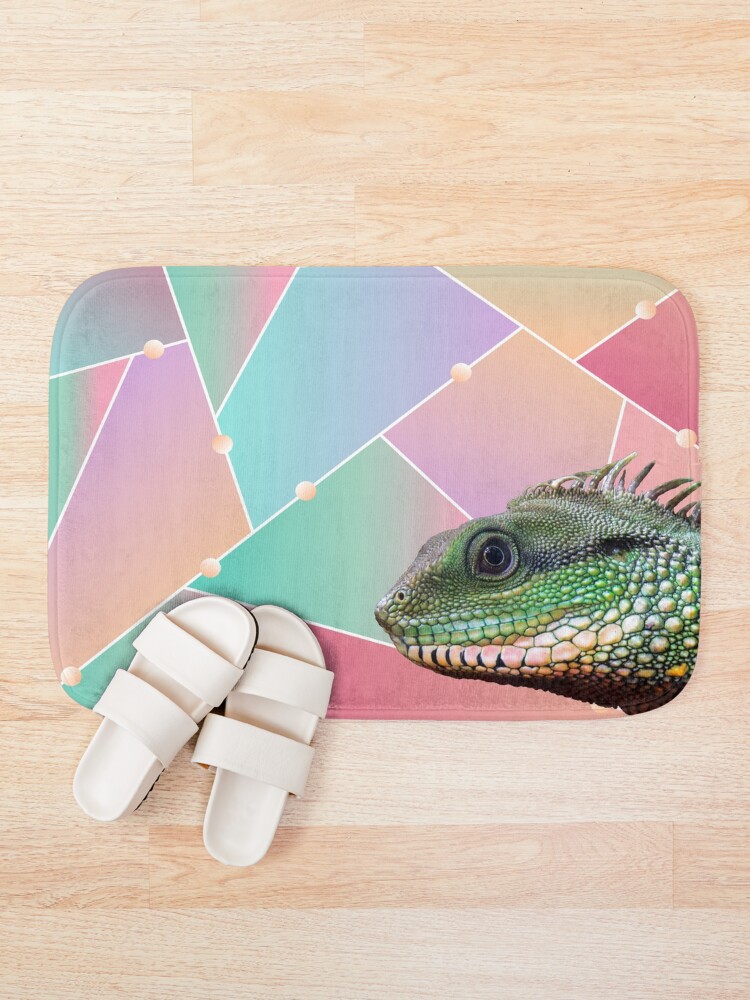 Alternate view of Geometric Pattern Chinese Water Dragon Bath Mat