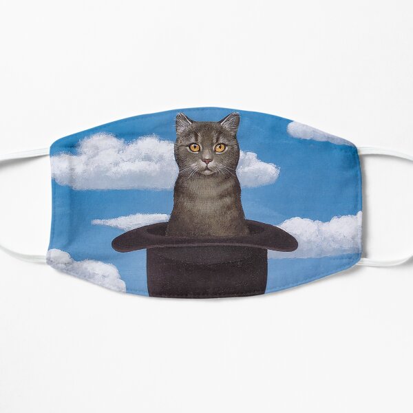 Rene Magritte Cat in the Hat Flat Mask