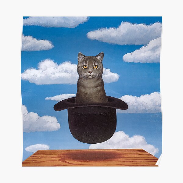 Rene Magritte Cat dans le chapeau Poster