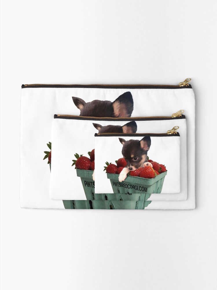 Thumbnail 2 of 4, Zipper Pouch, Pint-Sized Strawberry Corgi designed and sold by Jowcica.