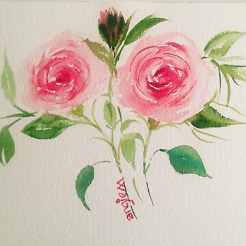 Artwork thumbnail, Pink Roses Bouquet by rb-angiempaints