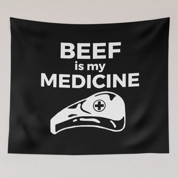 Item preview, Beef is my medicine black and white designed and sold by PurrfectCorner.