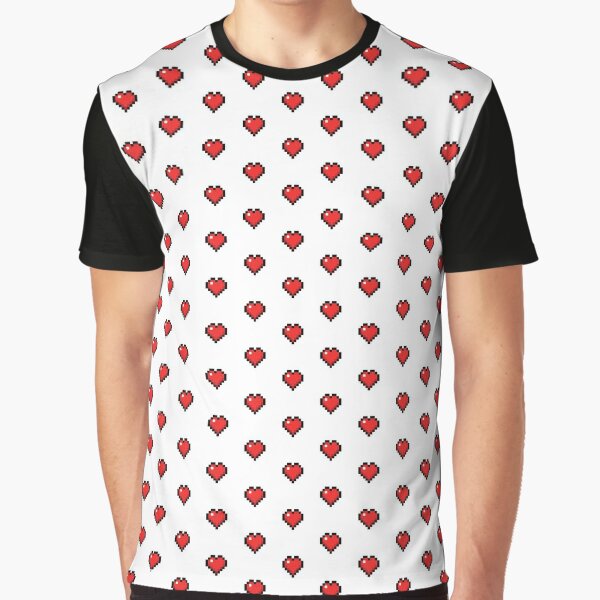 Cute Retro Gaming Hearts Graphic T-Shirt