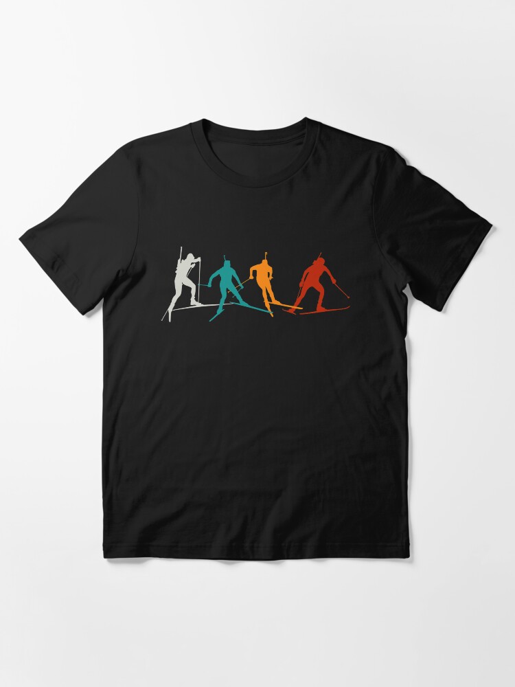 Alternate view of Biathlon winter sport combines cross-country skiing and rifle shooting Essential T-Shirt