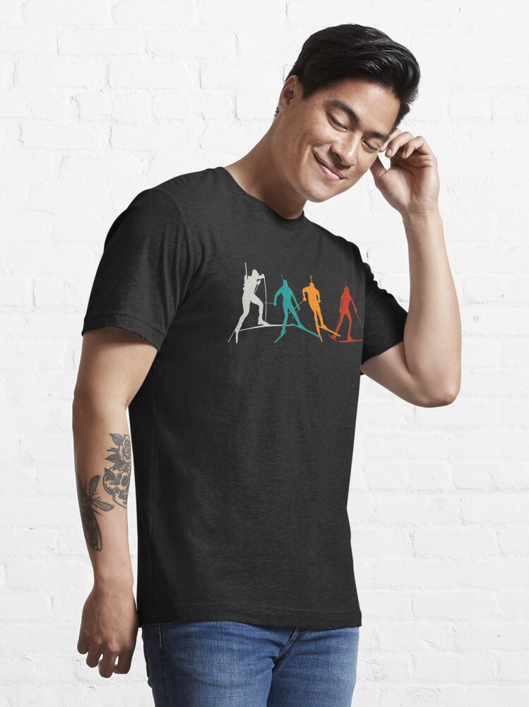 Alternate view of Biathlon winter sport combines cross-country skiing and rifle shooting Essential T-Shirt