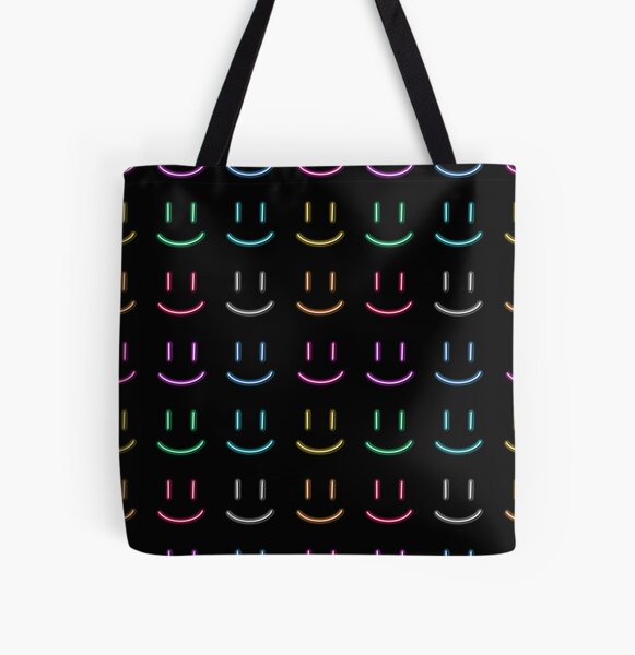 Smiley Face Geo Woven Bag