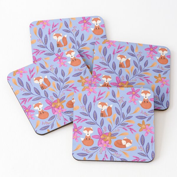 Artikelvorschau, Folk Art Foxes | Blue entworfen und verkauft von RebeccaFlaherty.