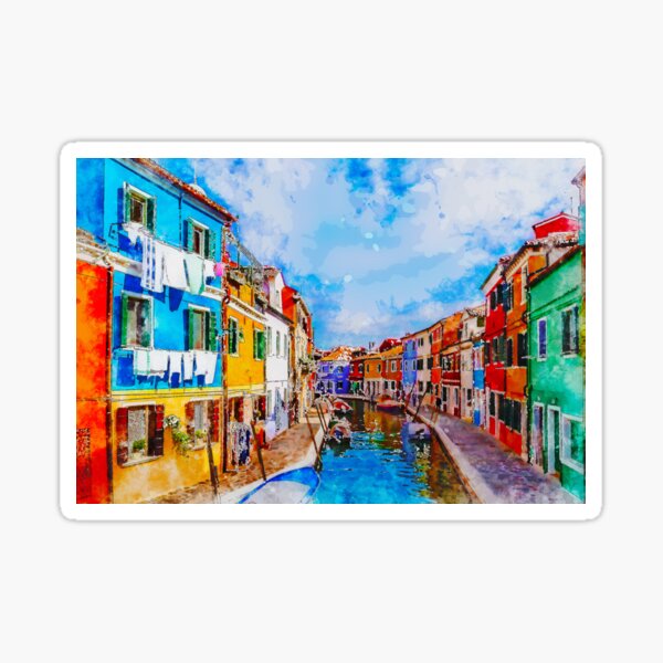 Item preview, Colorful houses on Burano, island in the Venetian Lagoon. Italy. designed and sold by Newlander90.