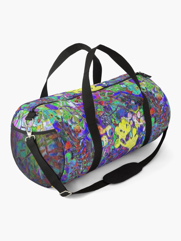 Purple Floral Pattern Duffle Bag – Bizaanide'ewin