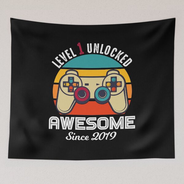 Item preview, Level 1 Unlocked Birthday Awesome Since 2019 designed and sold by RandomStuffShop.