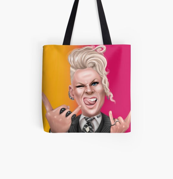 Pop star caricature All Over Print Tote Bag