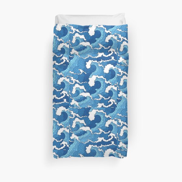 The Great Wave at Kanagawa Fan Desing Duvet Cover