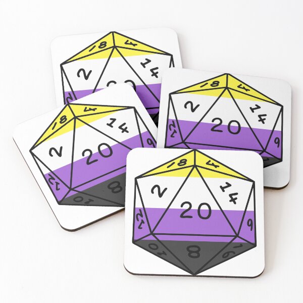 Item preview, non binary d20 dice designed and sold by lgbtgear.