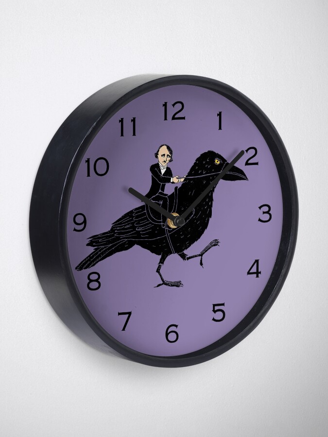 Alternate view of Poe and Raven Clock